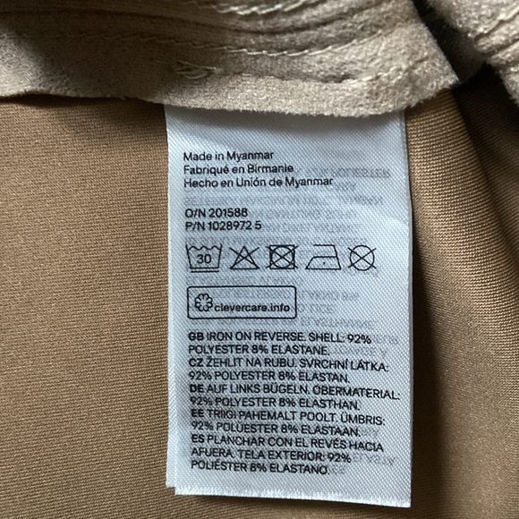 H&M Tan Faux Suede Long Trench Coat Size XL - Picture 6 of 7